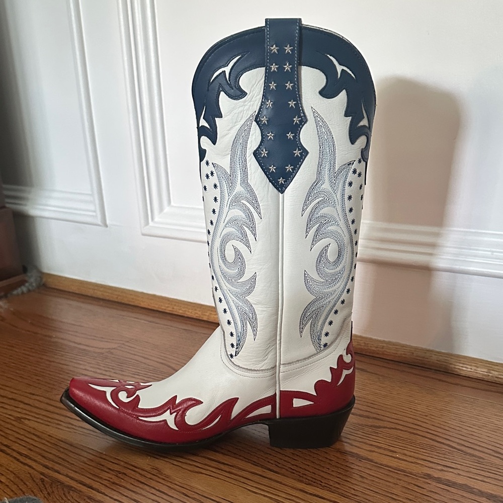 Old Gringo custom made Patriotic Red White Blue Western Cowboy Boot - Picture 3 of 5